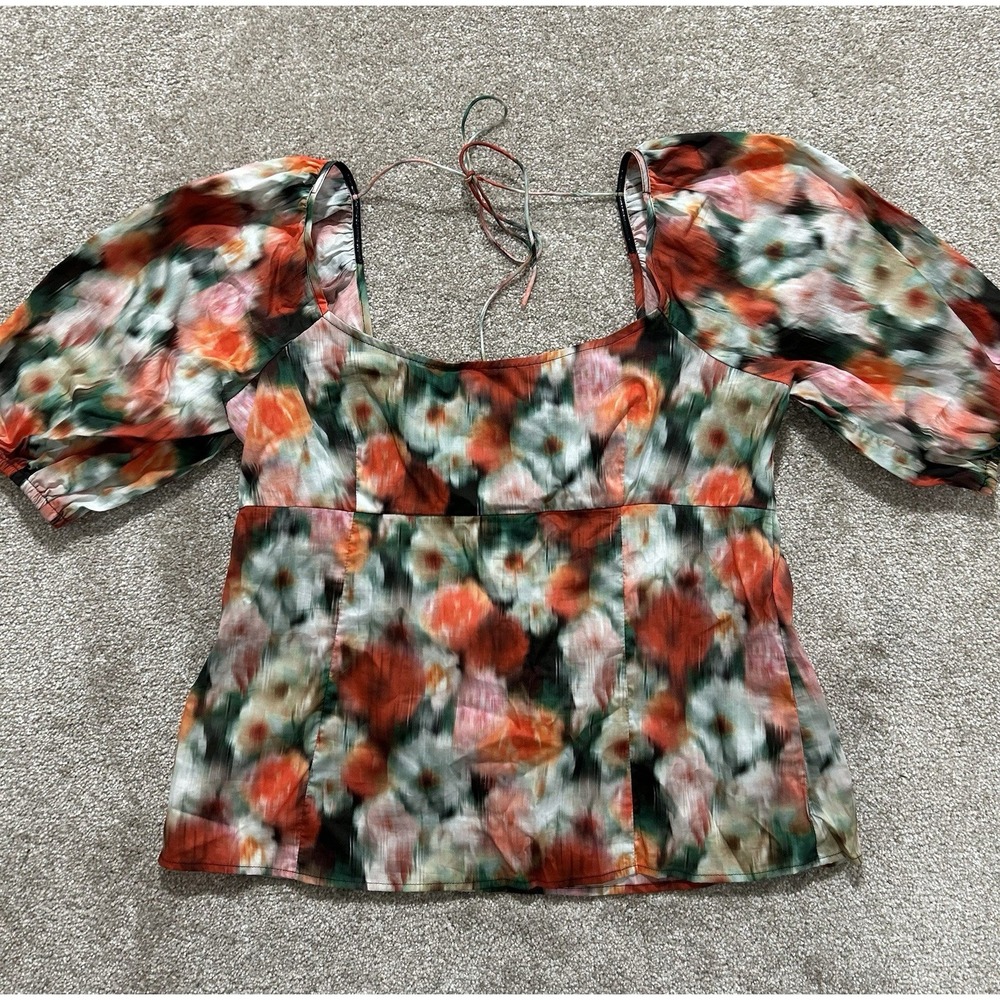 NEW J Crew Women's 14 Square Neck top in Liberty Fabric Hazy Days‎ Floral